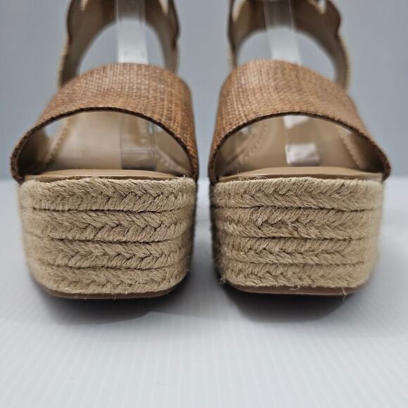 NEW Sam Edelman Vada Espadrille Women 10 Wedge Sandal Platform Woven Brown Jute - Picture 6 of 13